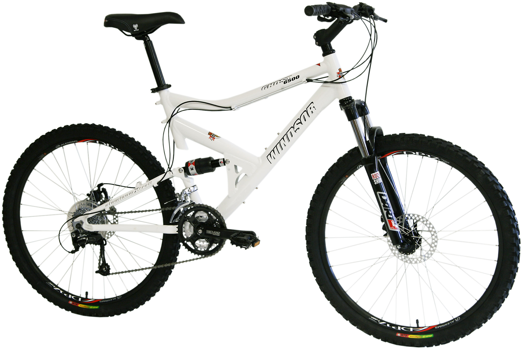 white full suspension mountain bike