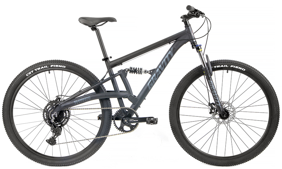 Fast Aluminum Full Suspension 29er, OffRoad, Commuter Bikes
Gravity OffRoadCUES 1BY9 Speed, ALU Rims, Shimano CUES 1BY9 Speed Full Suspension 29er and OffRoad Specific Components, Powerful Disc Brakes