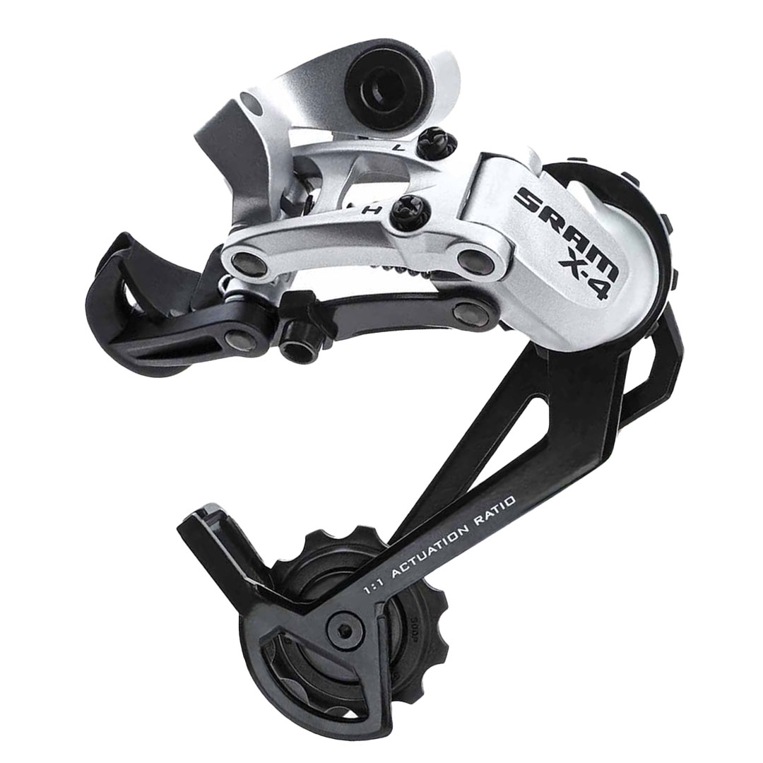 Sale on SRAM X4 7/8-Speed Rear Derailleur For All type of Bicycles, Mountain Bikes, Mountain Bicycles, Enduro, Gravel and Cross Bikes even eBikes. USA Suggested Retail Price $32. Bikesdirect Blowout Price  $17.95!