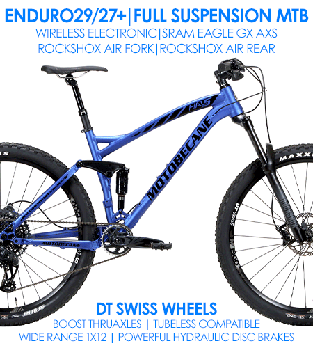 SRAM EAGLE 1X12 | GX AXS WIRELESS SHIFT
TOP RATED ENDURO, FULL SUSPENSION 29 or 27+, MAXXIS TIRES
BOOST THRUAXLES, DT SWISS TUBELESS COMPAT WHEELS
UP TO 5.1" TRAVEL! COMPARE $4199 NOW $1799+FREE SHIP48
FREE STEALTH DROPPER POST! SHOP NOW